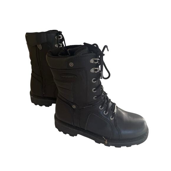 Harley-Davidson Men’s Waterproof Black Leather Motorcycle Boots Size 9M D87064 L - Picture 1 of 8